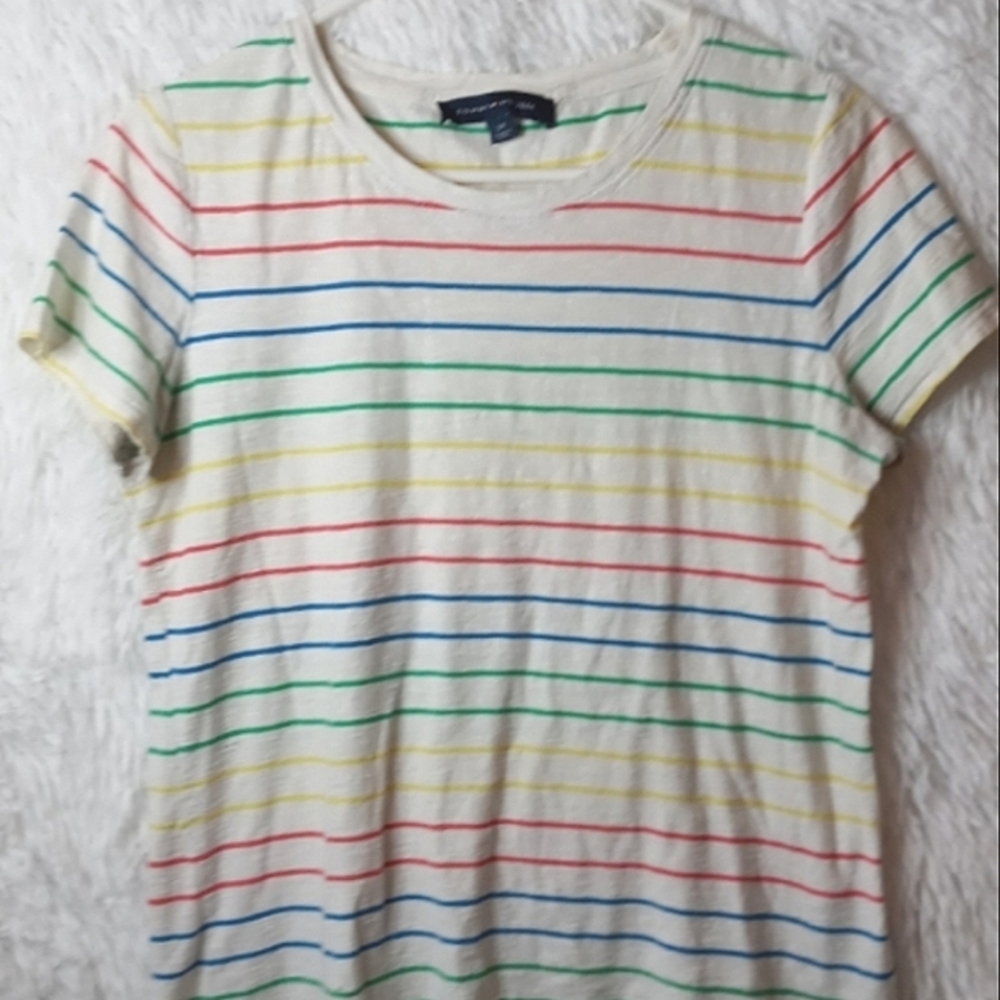 Tommy Hilfiger Rainbow Stripe T Shirt Small - Picture 1 of 6